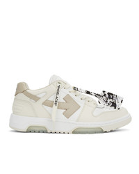 Off-White White And Taupe Out Of Office Sneakers