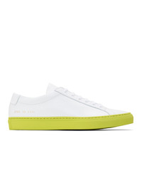 Common Projects White And Yellow Achilles Low Sneakers