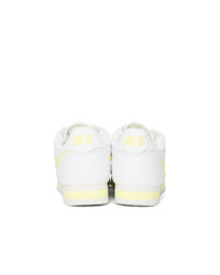 Nike White And Yellow Classic Cortez Sneakers