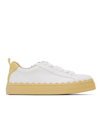 Chloé White And Yellow Lauren Sneakers