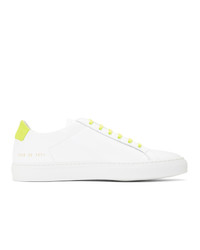 Common Projects White And Yellow Original Achilles Retro Low Sneakers