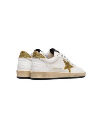 Golden Goose Deluxe Brand White B Applique Leather Sneakers