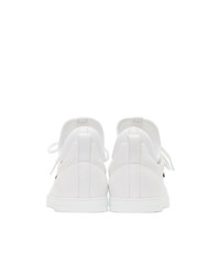 Fendi White Bag Bugs Knit Sneakers