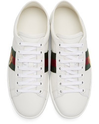 Gucci White Bee Ace Sneakers