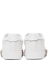 Burberry White Bio Based Striped Sole Sneakers