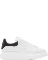 Alexander McQueen White Black Leather Sneakers
