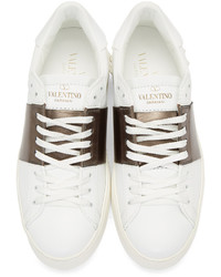 Valentino White Brown Open Sneakers