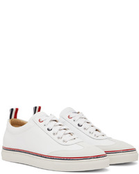 Thom Browne White Calfskin Sneakers