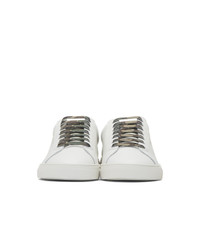 Saint Laurent White Camouflage Print Andy Sneakers