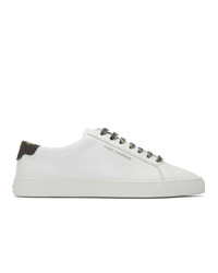 Saint Laurent White Camouflage Print Andy Sneakers