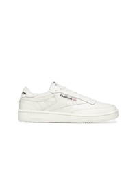 Reebok White Club C 85 Leather Low Top Sneakers