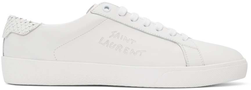 Saint Laurent White Court Classic Sl06 Sneakers, $695 | SSENSE | Lookastic