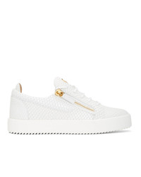 Giuseppe Zanotti White Croc Frankie Sneakers