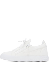 Giuseppe Zanotti White Faux Leather Sneakers