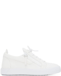 Giuseppe Zanotti White Faux Leather Sneakers