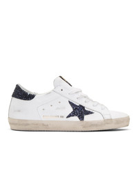 Golden Goose White Glitter Sneakers