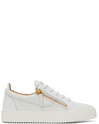 Giuseppe Zanotti White Gold Frankie Sneakers