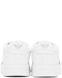 Emporio Armani White Gray Logo Sneakers