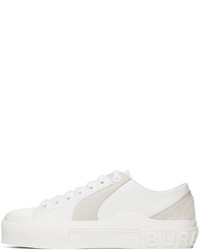 Burberry White Gray Two Tone Sneakers
