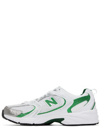 New Balance White Green 530 Sneakers
