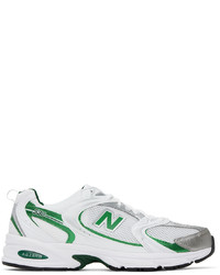 New Balance White Green 530 Sneakers