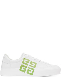 Givenchy White Green City Sport Sneakers