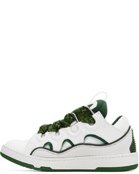 Lanvin White Green Curb Sneakers