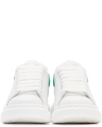 Alexander McQueen White Green Leather Sneakers