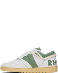 Rhude White Green Rhecess Low Sneakers