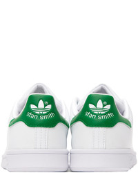 adidas Originals White Green Stan Smith Sneakers