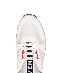 Givenchy White Grey And Black Tr3 Logo Nylon And Suede Leather Sneakers