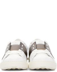 Valentino White Gunmetal Open Sneakers