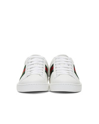 Gucci White Leather Ace Sneakers