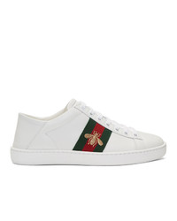 Gucci White Leather Ace Sneakers