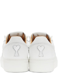 AMI Alexandre Mattiussi White Leather Ami De Cur Low Top Sneakers