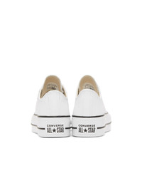 Converse White Leather Chuck Taylor Lift Platform Sneakers
