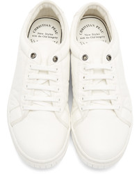 Christian Peau White Leather Cp Low Cut Sneakers