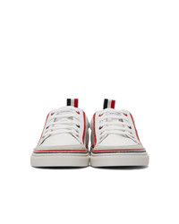 Thom Browne White Leather Cupsole Sneakers