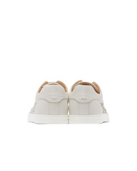 Fendi White Leather Logo Sneakers