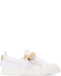 Giuseppe Zanotti White Leather London Low Top Sneakers