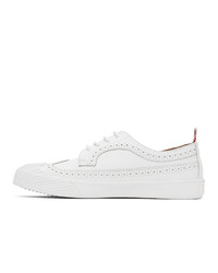 Thom Browne White Leather Longwing Sneaker Brogues