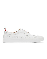 Thom Browne White Leather Longwing Sneaker Brogues