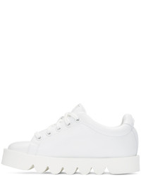 Kenzo White Leather Low Top Sneakers