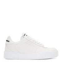 Dolce And Gabbana White Leather Low Top Sneakers