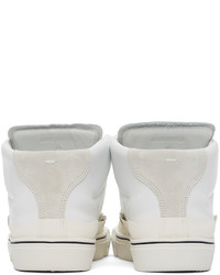 Maison Margiela White Leather Mid Top Sneakers