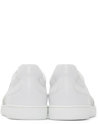 Versace White Leather Perforated Medusa Sneakers