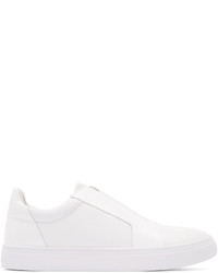 Tiger of Sweden White Leather Slip On Sneakers