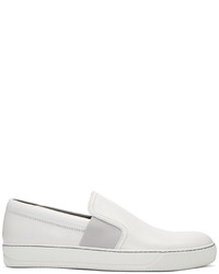 Lanvin White Leather Slip On Sneakers