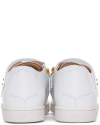 Giuseppe Zanotti White Leather Strap Sneakers