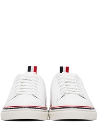 Thom Browne White Leather Tennis Sneakers